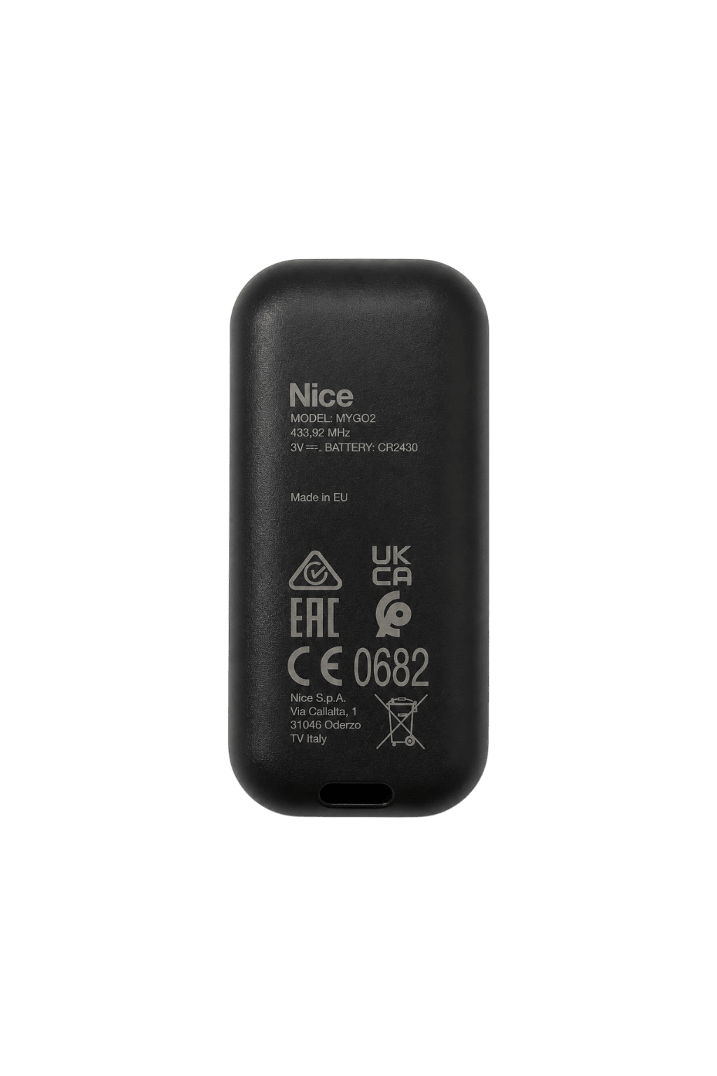 Dos de la télécommande Nice MyGo2