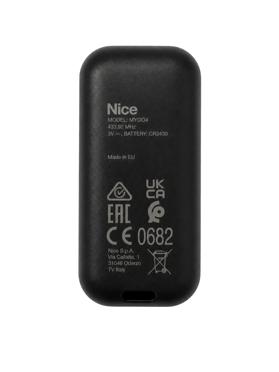 Dos de la télécommande Nice MyGo4